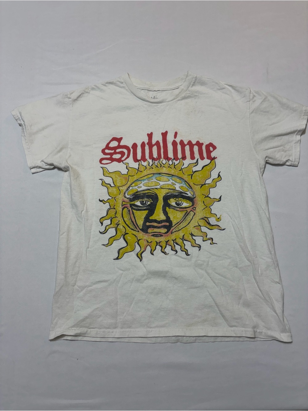 Sublime Band T Shirt Size Medium Sun Graphic Short Sleeve White Ska Punk Rock - Picture 1 of 6